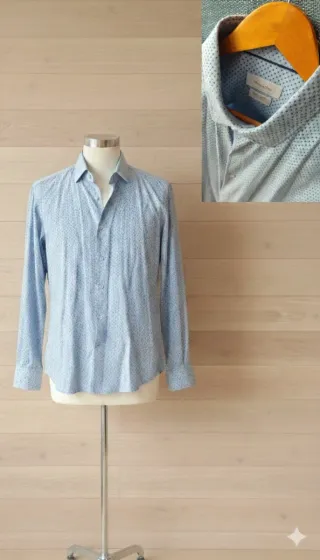 Camisa Massimo Dutti Azul Estampada Talla XL