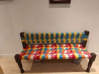 Banco Tejido a Mano Multicolor