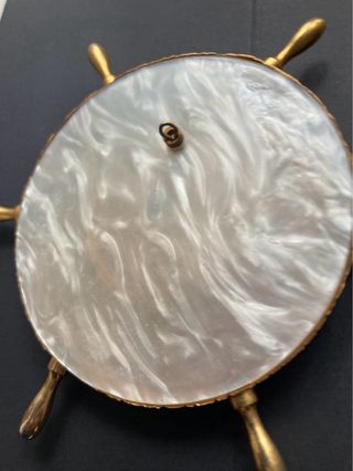 Timón Carabela Arte Damasquinado Antiguo Nácar.