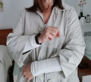 Chaqueta ligera gris romántica/boho Talla L