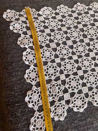 Camino de mesa tejido blanco