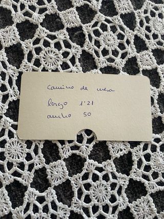 Camino de mesa tejido blanco