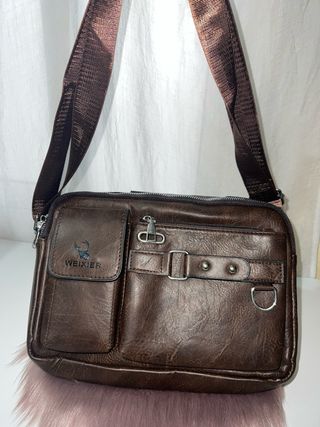 Bolso bandolera WEIXIER hombre marrón