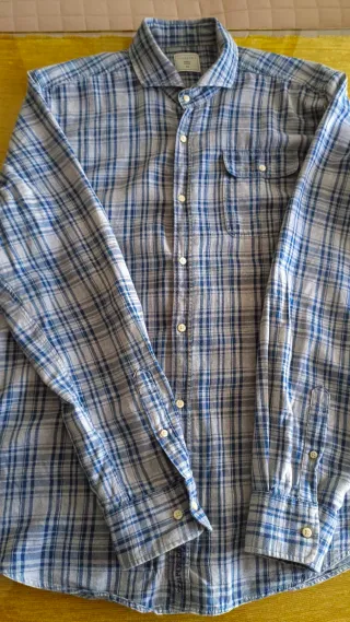 Camisa Scalpers Talla 44 Azul y Gris