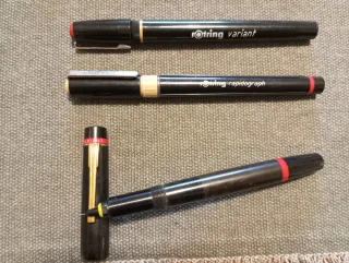 Set penne tecniche Rotring Rapidograph e cartucce