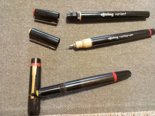 Set penne tecniche Rotring Rapidograph e cartucce