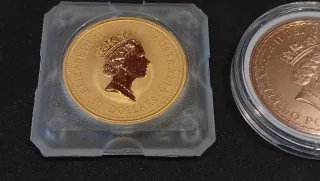 Lote Monedas Oro 50 Pesos, 200 Pesos, 20 Francos.