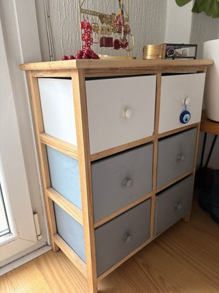 Cómoda 6 cajones madera 29x54x64