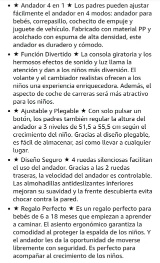 Andador para bebés RELAX4LIFE 4 en 1