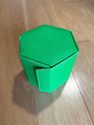 Joyero de viaje hexagonal verde