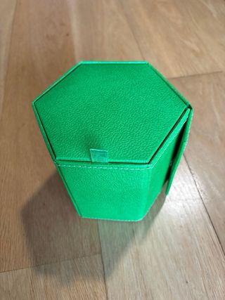 Joyero de viaje hexagonal verde
