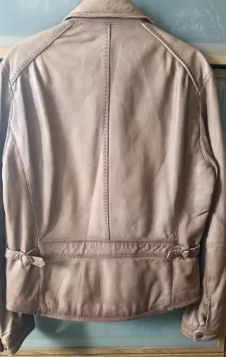 Chaqueta de piel Massimo Dutti marrón