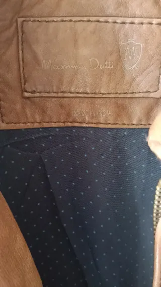 Chaqueta de piel Massimo Dutti marrón