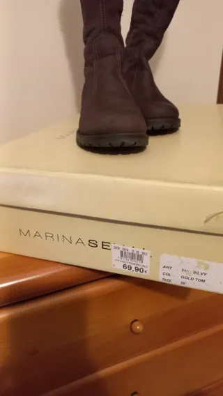 Stivali Marina Seval vera pelle marrone