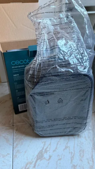 Calefactor Negro y Plateado