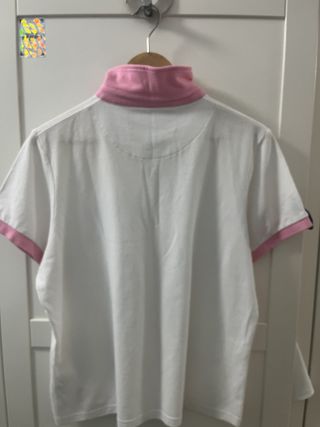 Polo Lacoste Rayas Azul Marino y Blanco