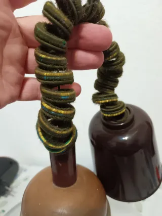 Lampadario vintage vetro opalino decorato