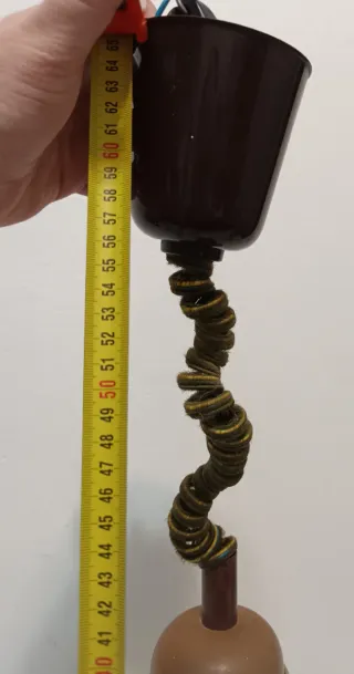 Lampadario vintage vetro opalino decorato