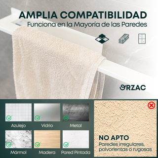 Toallero Barra Adhesivo Metal