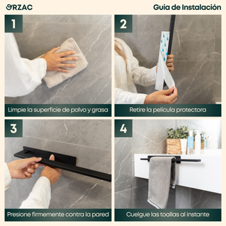 Toallero Barra Adhesivo Metal