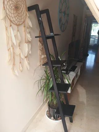 Estantería Escalera Negra Madera