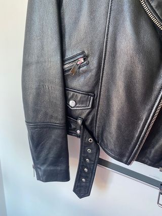 Chaqueta Piel Negra Zara