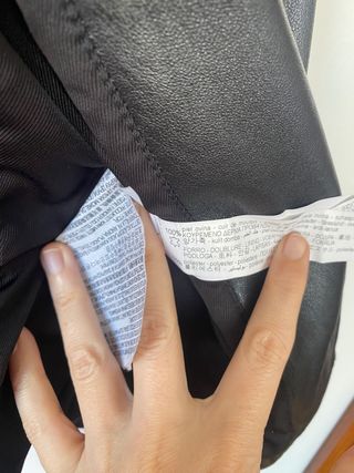 Chaqueta Piel Negra Zara