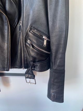 Chaqueta Piel Negra Zara