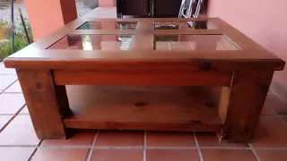 Mesa de centro madera y cristal