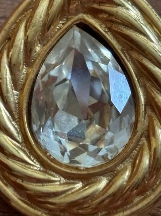 Pendientes vintage dorados con cristal