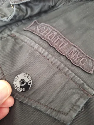 Chaqueta Bomber Schott Negra Algodón Vintage Talla