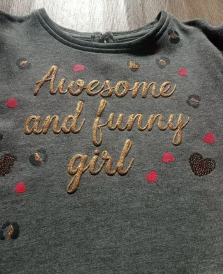 Vestido niña gris Awesome and funny girl