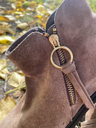 Botas de piel (ante) marrón con cremallera