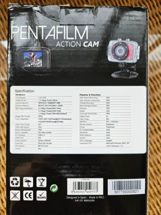 Cámara de Acción Pentafilm HD 720p