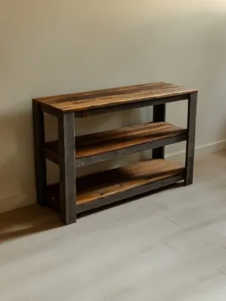 Banco zapatero rústico hecho a mano