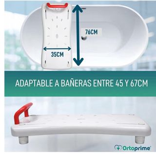 Asiento Ducha Blanco con Asa Roja