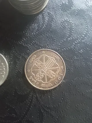 Monedas 100 pesetas 1966, 1975, 1980