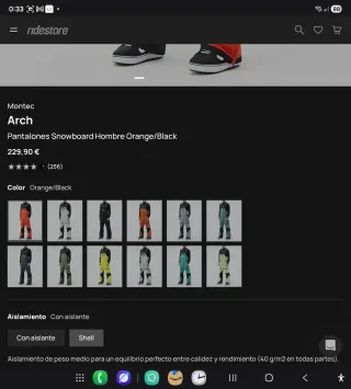 Pantalon y peto Snowboard MONTEC Talla M