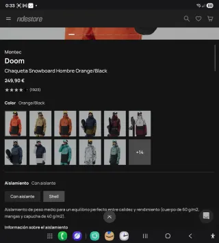 Pantalon y peto Snowboard MONTEC Talla M