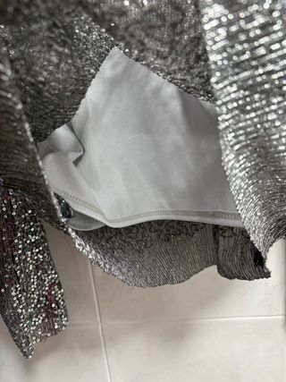 Blusa Zara lentejuelas plateadas