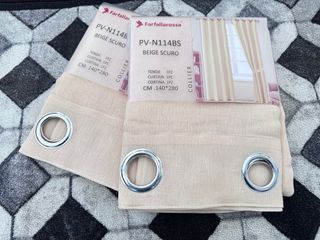 2 Tende Farfa 140x280 Tessuto Velato Beige Scuro
