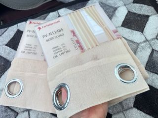 2 Tende Farfa 140x280 Tessuto Velato Beige Scuro