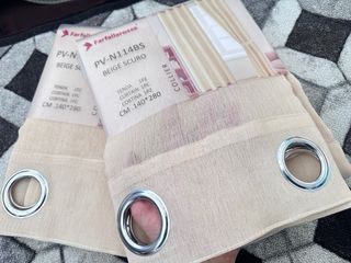 2 Tende Farfa 140x280 Tessuto Velato Beige Scuro