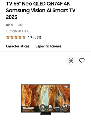 TV Samsung Neo QLED 65 QN74F 4K