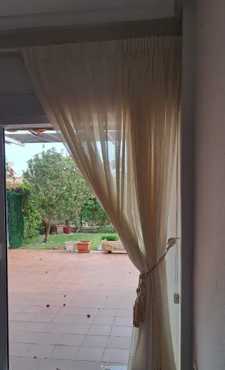 2 Cortinas con borlas doradas 2,58x5,80  riel 4,32