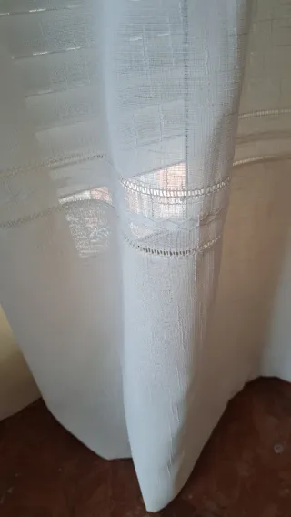 2 Cortinas con borlas doradas 2,58x5,80  riel 4,32