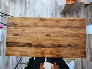 Mesa madera maciza y acero