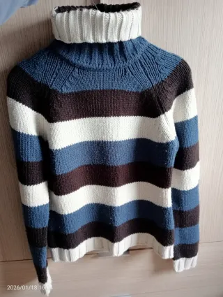 Jersey Zara cuello alto rayas mujer