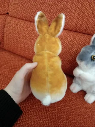Set 2 conigli peluche decorativi