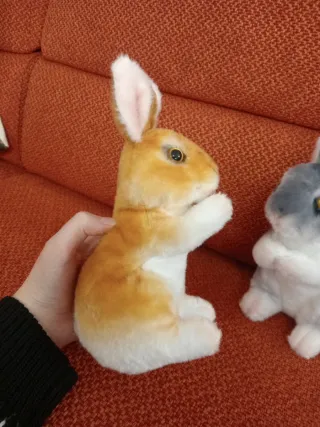 Set 2 conigli peluche decorativi